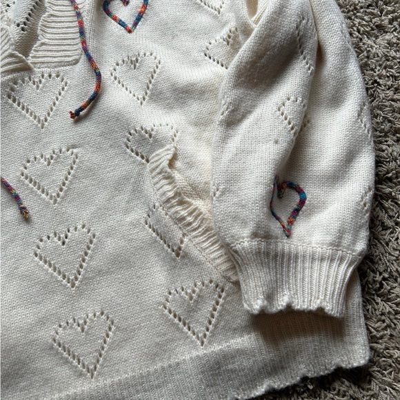 Luminary Lifestyle | Hooded Knit Rainbow Meara Heart Sweater - Picture 4 of 8